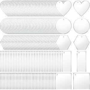 Sdfsdf 200 Pieces Acrylic Keychain Blanks Acrylic Transparent Keychain Pendants